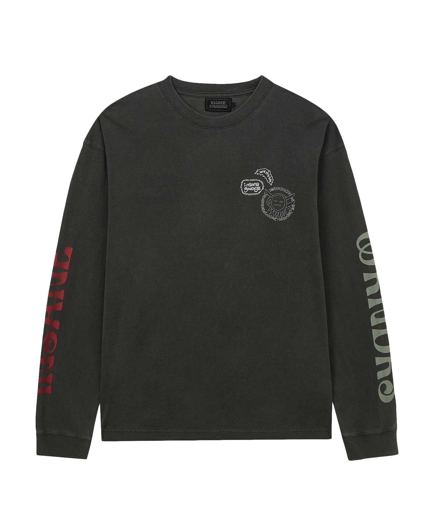 [WKNDRS] PIGMENT DYED LS T-SHIRT_CHARCOAL