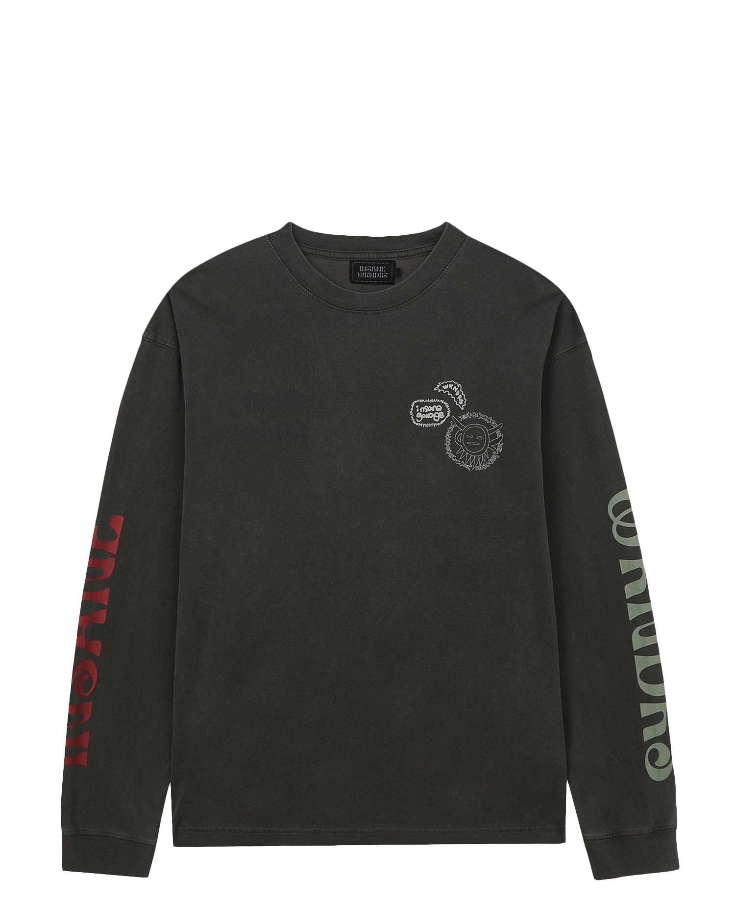 [WKNDRS] PIGMENT DYED LS T-SHIRT_CHARCOAL