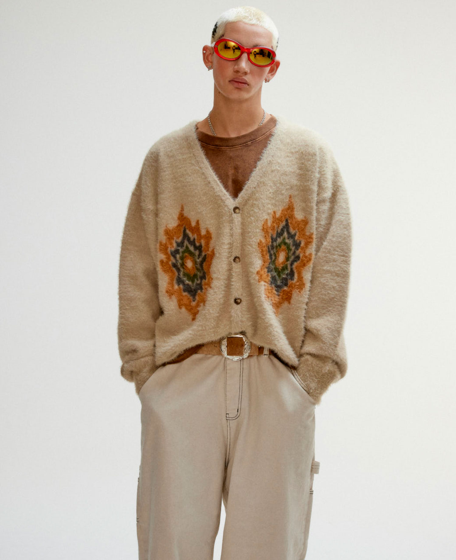 [WKNDRS] FLAME CARDIGAN_BEIGE