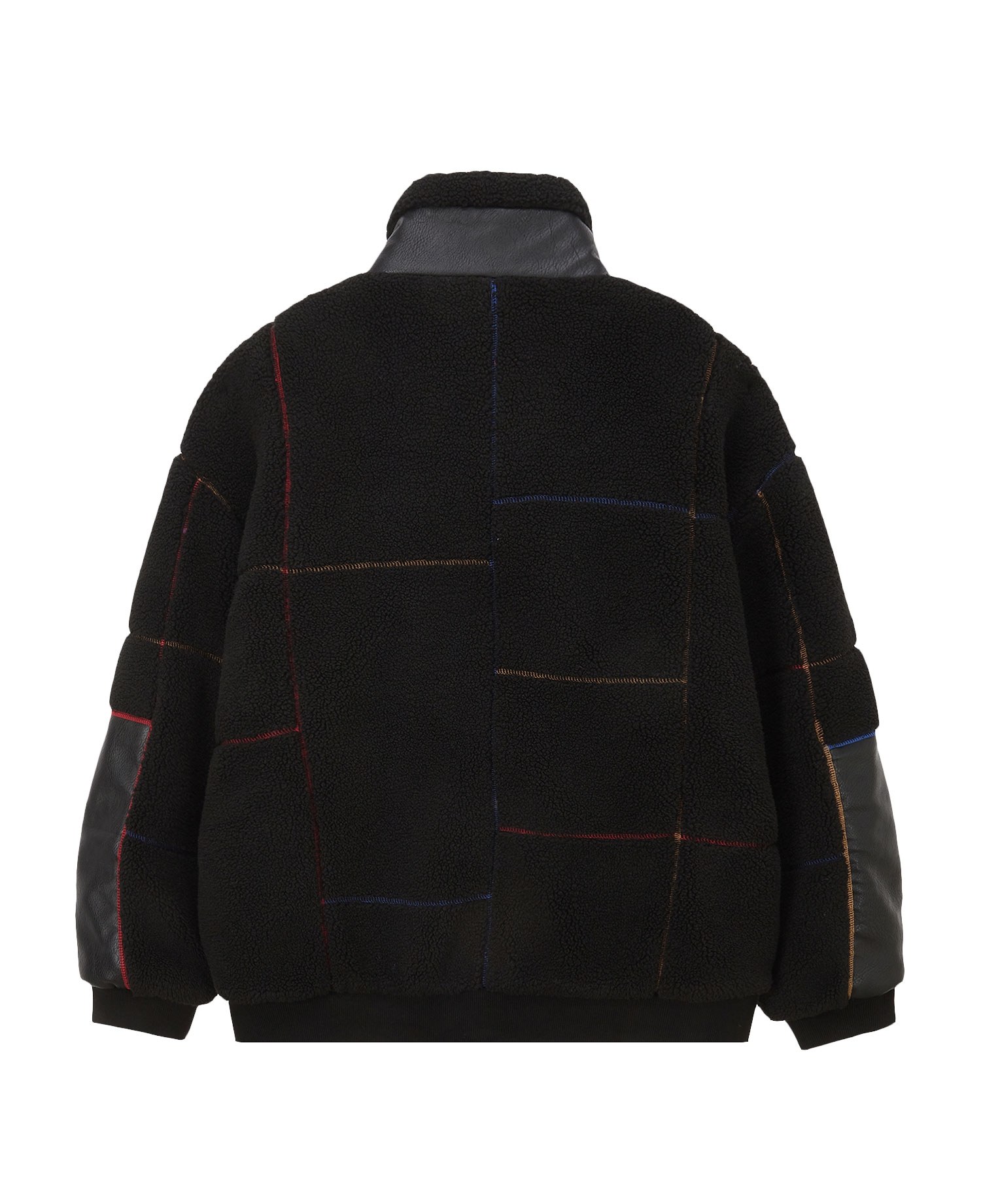 [WKNDRS] STITCHED SHERPA JACKET_BLACK