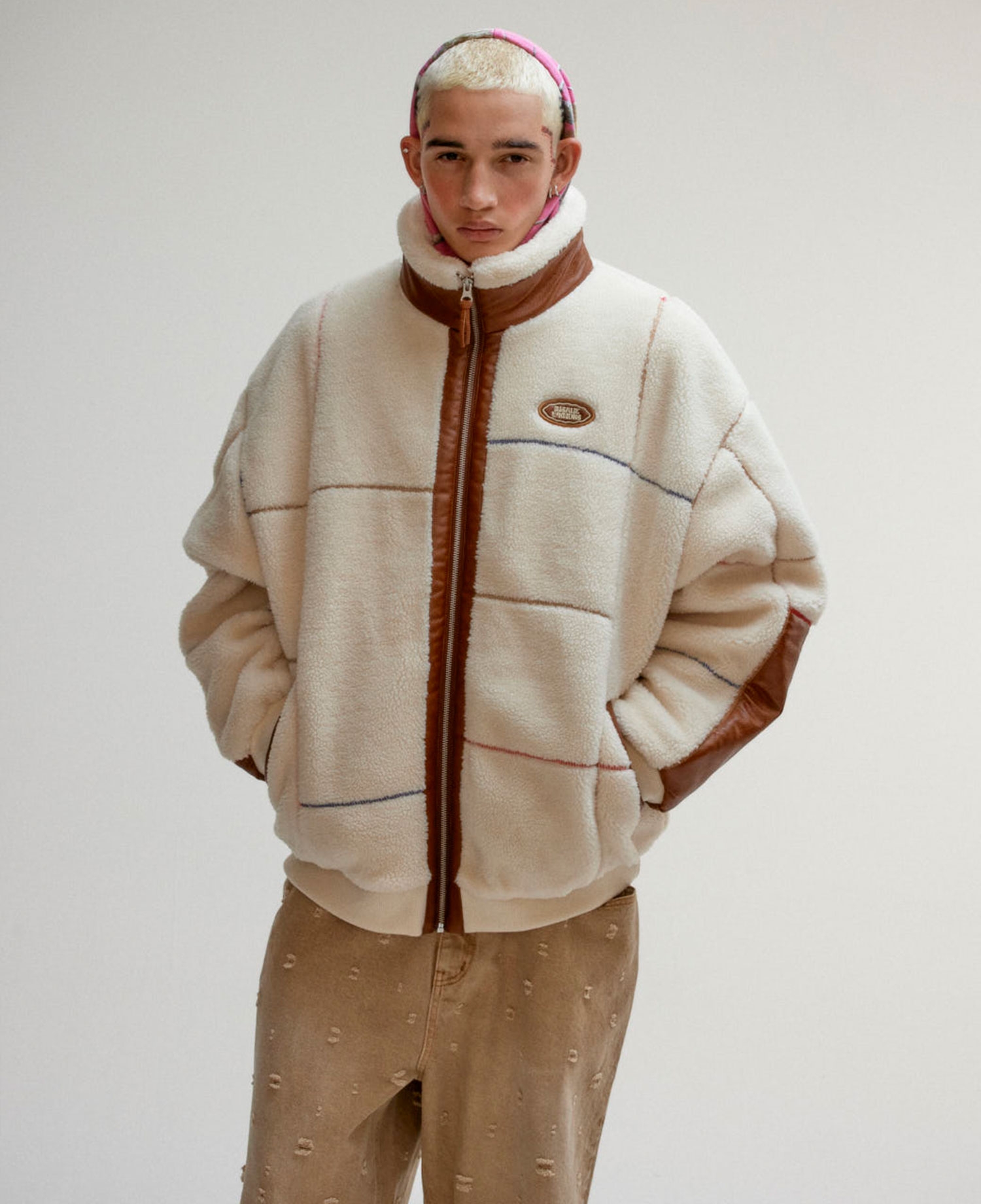 [WKNDRS] STITCHED SHERPA JACKET_BROWN