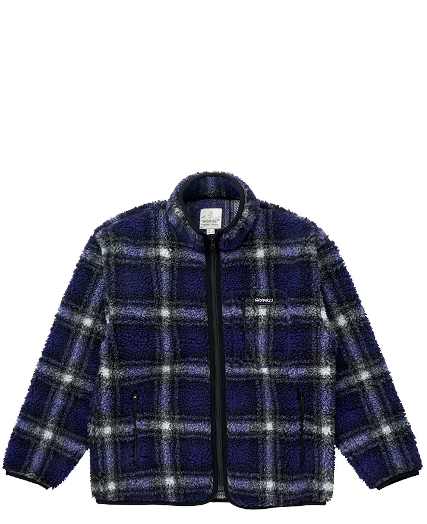 SHADOW PLAID SHERPA JACKET_PURPLE SHADOW PLAID