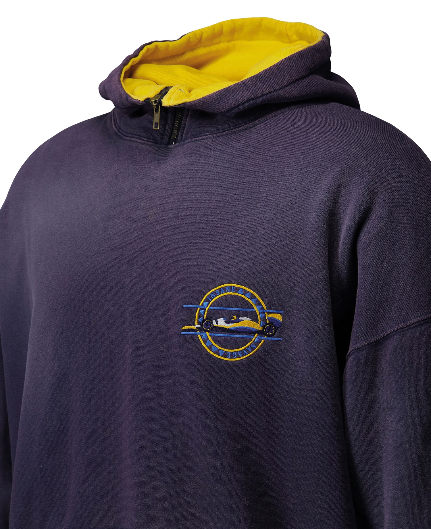 [NGHTYSVG] INSANE SAVAGE NECK ZIP HOODIE_PURPLE NAVY