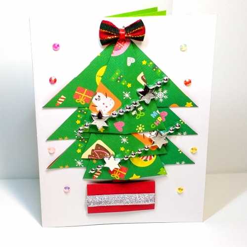종이접기패키지 diy 트리 장식 x마스 크리스마스 초록 트리 카드 만들기세트