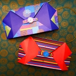 종이접기 전통 명절 설날 새해 가방 만들기재료 세트, 색동, 군청
