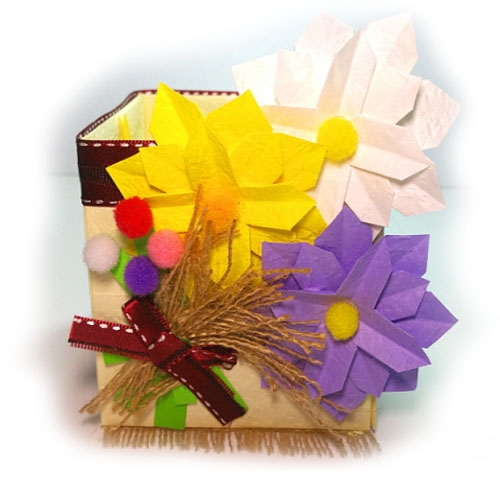 종이접기패키지 가을꽃 연필꽂이 만들기재료 세트