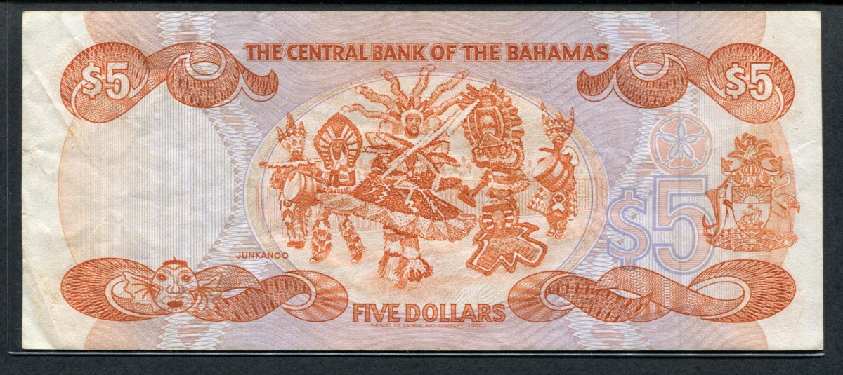 바하마 Bahamas 1974 ( 1984 ) 5 Dollars P45b 미품