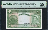 바하마 Bahamas 1953 4 Shillings P13b PMG 58 준미사용