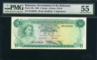 바하마 Bahamas 1965 1 Dollar PMG 55 준미사용