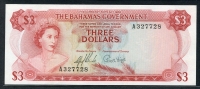바하마 Bahamas 1965 3 Dollars P19a 준미사용