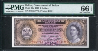 벨리즈 Belize 1975 2 Dollars P34b PMG 66 EPQ 완전미사용