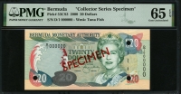 버뮤다 Bermuda 2000 20 Dollars P53CS3 Specimen PMG 65 EPQ 완전미사용