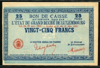 룩셈부르크 Luxembourg 1914-1918 25 Francs,B P31a 미사용