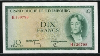 룩셈부르크 Luxembourg 1954 10 Francs P48 미사용