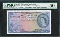 영국령 카리브해 지역 British Caribbean Territories 1962 2 Dollar P8c PMG 50 준미사용