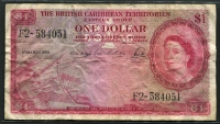 영국령 카리브해 지역 British Caribbean Terr .1954 1 Dollar P7b 미품
