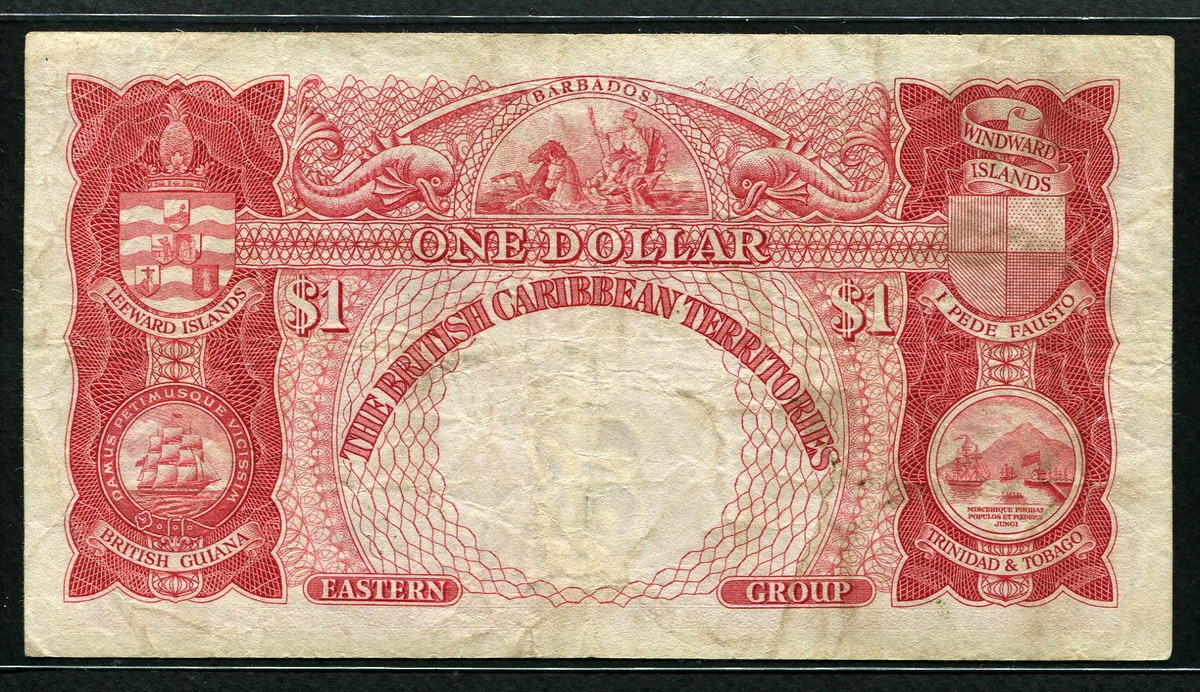 영국령 카리브해 지역 British Caribbean Territories 1950 1 Dollar P1 미품