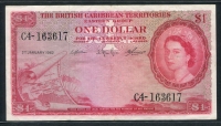 영국령 카리브해 지역 British Caribbean Territories 1958-1964 1 Dollar P7c 미품