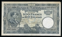 벨기에 Belgium 1927-1932 100 Francs-20 Belgas P102 미품 (사진으로 상태를 꼭 확인해주세요)