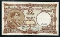 벨기에 Belgium 1948 20 Francs P116 미품+
