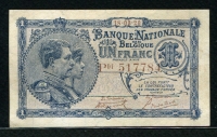 벨기에 Belgium 1920-1922 1 Franc P92 준미사용 ( 사진으로 상태를 확인해주세요. )