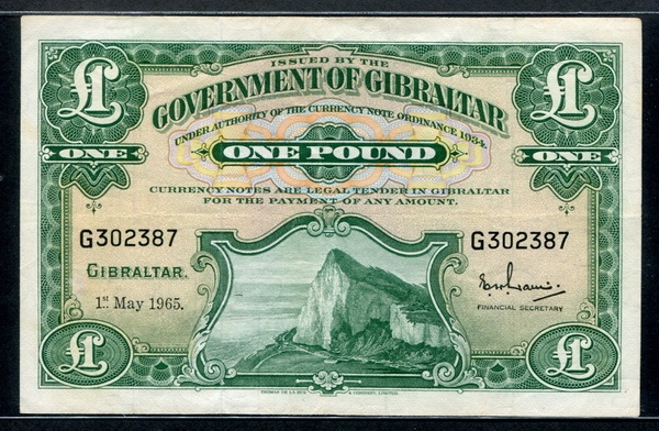 지브롤터 Gibraltar 1965 1 Pound, P18a 미품