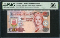 지브롤터 Gibraltar 2006 10 Pounds P32a PMG 66 EPQ 완전미사용