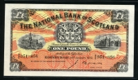 스코틀랜드 Scotland 1943-1953 ( 1952 )  The National Bank 1 Pound  P258b 준미사용