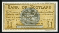 스코틀랜드 Scotland 1945 1 Pound P96b 미사용