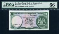 스코틀랜드 Scotland 1973 1 Pound P336a PMG 66 EPQ 완전미사용