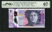 스코틀랜드 Scotland 2019 20 Pounds P-NEW PMG 67 EPQ 완전미사용