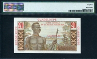 과들루프 Guadeloupe 1947-1949, 20 Francs, P33, PMG 64 미사용