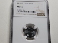 한국은행 2018년 1원 NGC MS 66 완전미사용 ( 민트 세트에서만 발행 )