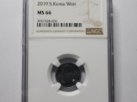 한국은행 2019년 1원 NGC MS 66 완전미사용 ( 민트 세트로만 발행 )