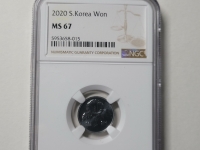 한국은행 2020년 1원 NGC MS 67 완전미사용  ( 민트 세트로만 발행 )