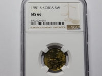 한국은행 1981년 5원 NGC MS 66 완전미사용 (발행량 100,000개)