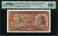 상투메 프린시페 Saint Thomas & Prince 1958 20 Escudos P36a PMG 66 EPQ 완전미사용