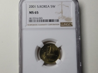한국은행 2001년 5원 NGC MS 65 완전미사용  ( 발행량 : 130,000 개 )
