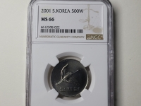 한국은행 2001년 500원 NGC MS 66 완전미사용