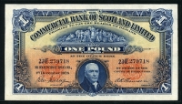 스코틀랜드 Scotland 1928 1 Pound, S331a, 극미품~준미사용