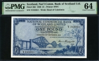 스코틀랜드 Scotland 1959 1 Pound, P265, PMG 64 미사용