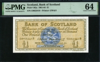 스코틀랜드 Scotland 1961 1 Pound, P102a, PMG 64 미사용