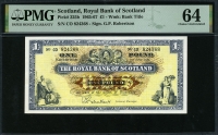 스코틀랜드 Scotland 1965-1967(1966) 1 Pound P325 PMG 64 미사용