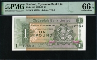 스코틀랜드 Scotland 1967-1969 1 Pound P202 PMG 66 EPQ 완전미사용