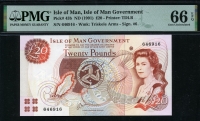 맨섬 Isle of Man 1991 20 Pounds P43b PMG 66 EPQ 완전미사용