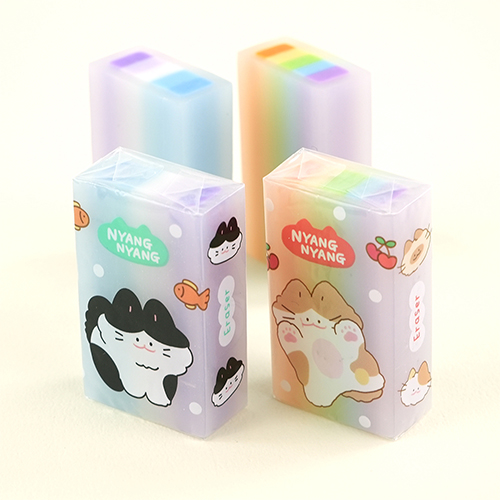 [10519]500냥냥 레인보우지우개_36개[E-2]