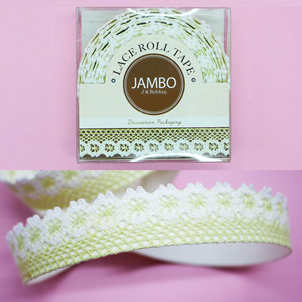 [10745]접착레이스리본_라이트그린[계단위]