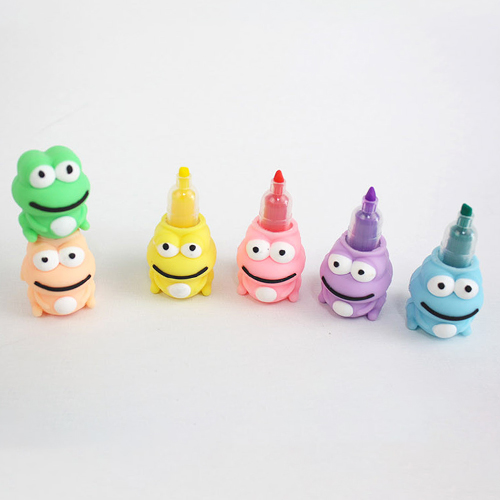 [10934]5000개구리6단형광펜[D-7]