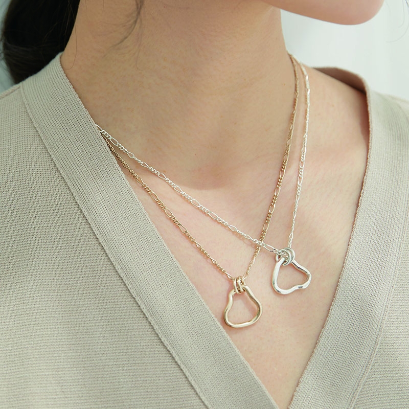 Connection Irregular Necklace (Silver, Gold)