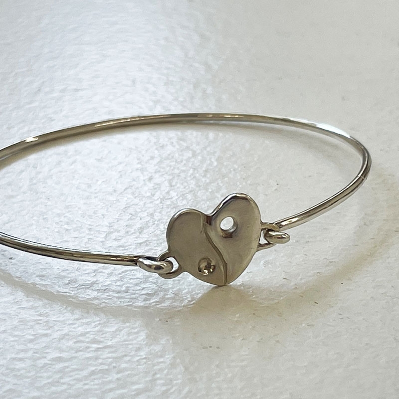 Yin Yang Heart Bangle